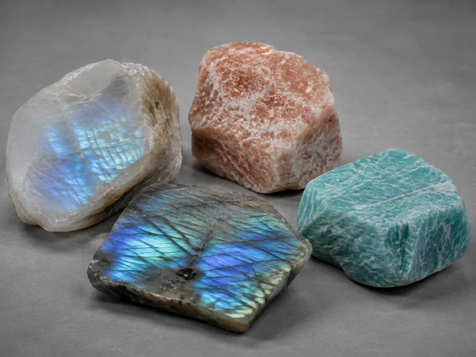 Feldspar mineral family specimens