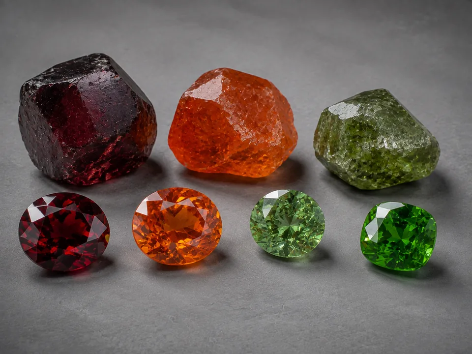 Garnet mineral family specimens