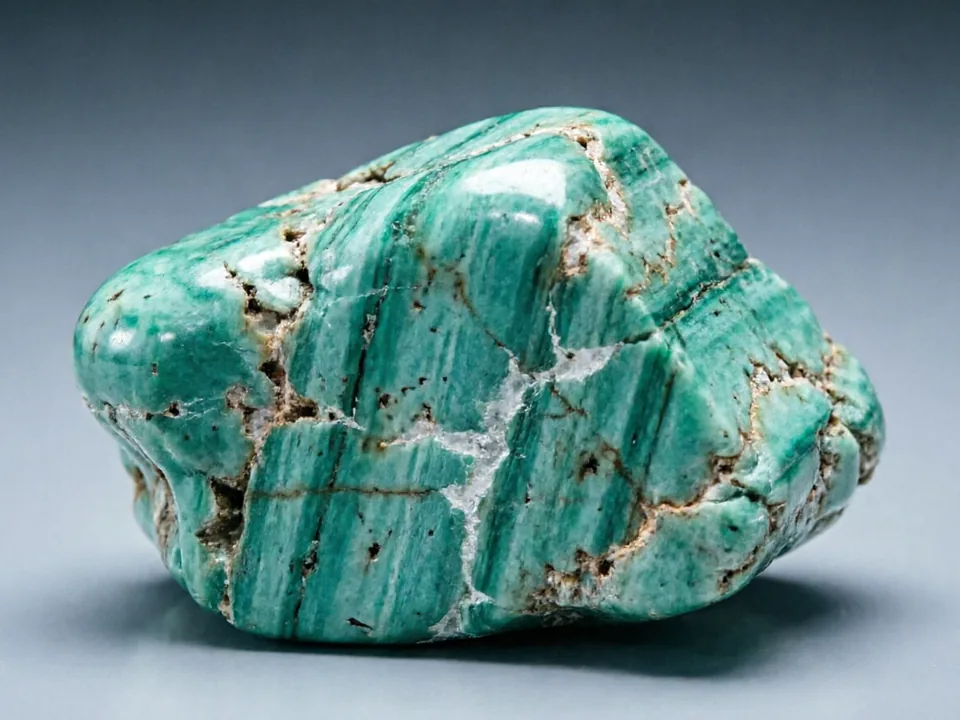 Illustrative Amazonite specimen on a neutral background.