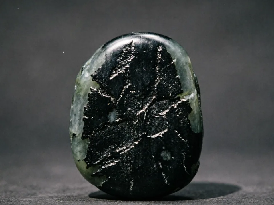 Black Jade specimen photograph on a neutral background.