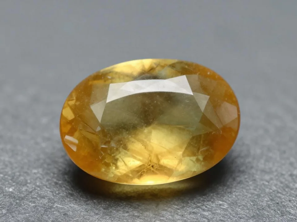 Cat's-eye Chrysoberyl specimen photograph on a neutral background.