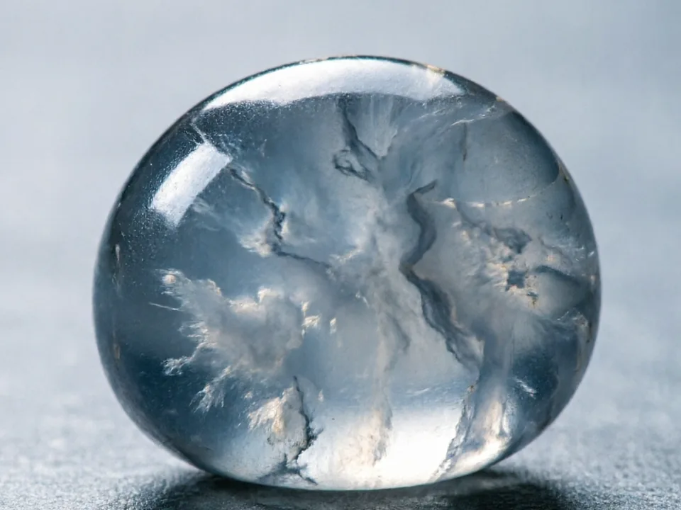 Chalcedony specimen photograph on a neutral background.