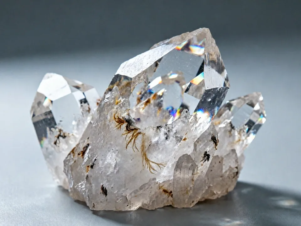 Clear Quartz specimen on a neutral background.