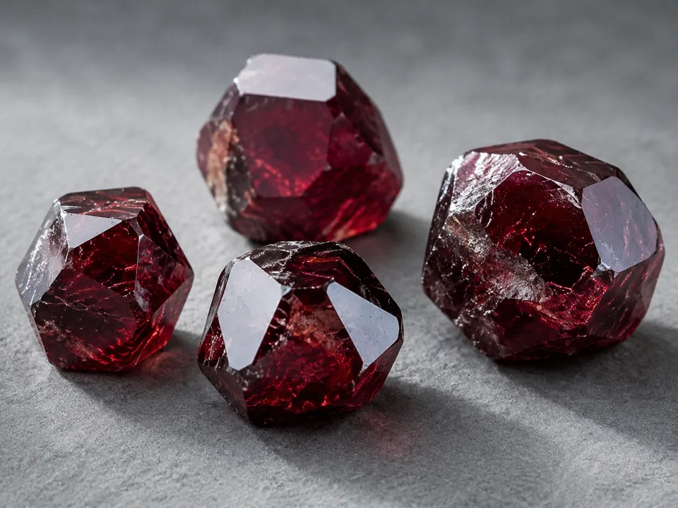 Red garnet gemstone with a deep, glassy luster.