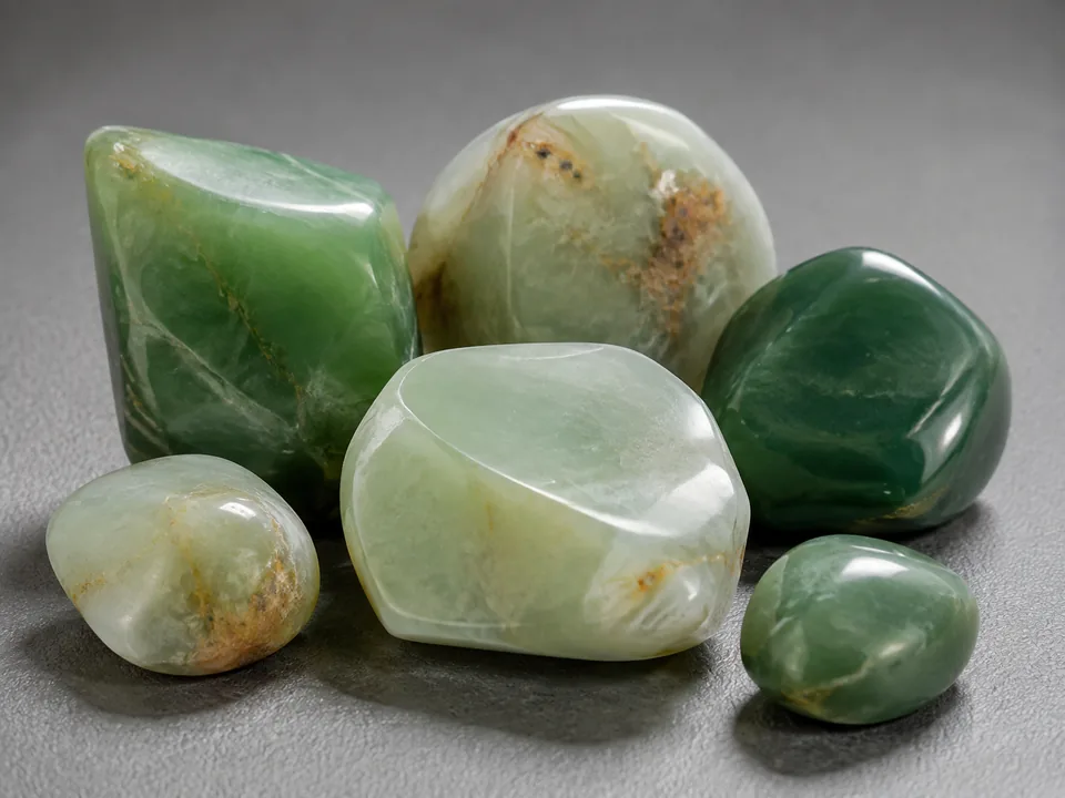 Nephrite Jade (Hetian Jade) specimen on a neutral background.