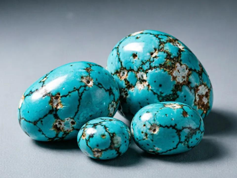 Turquoise specimen on a neutral background.